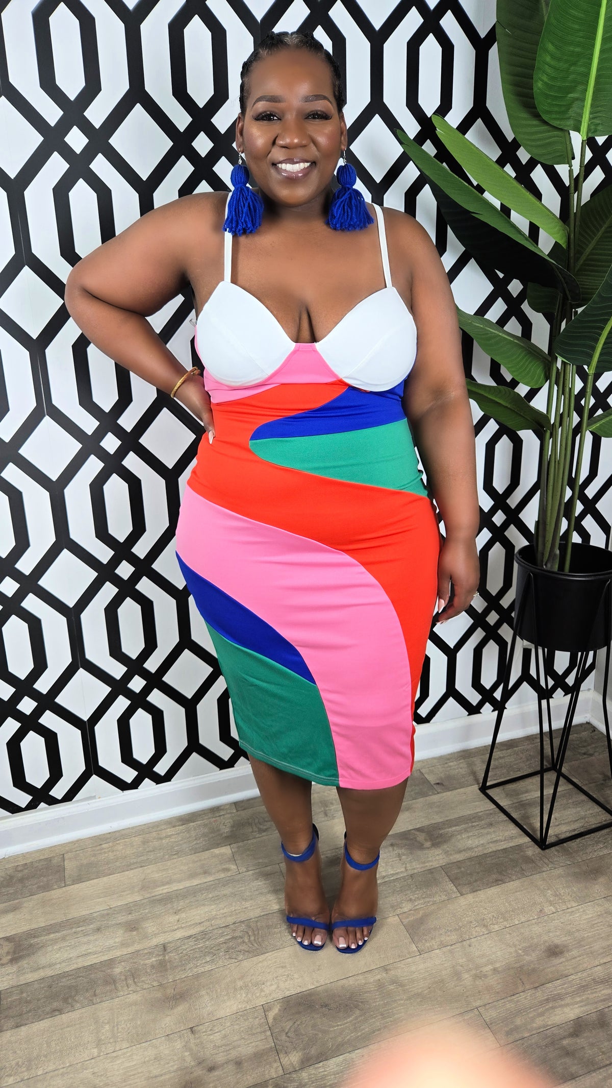 Color Block Bodycon Dress – First Klass Curves Boutique