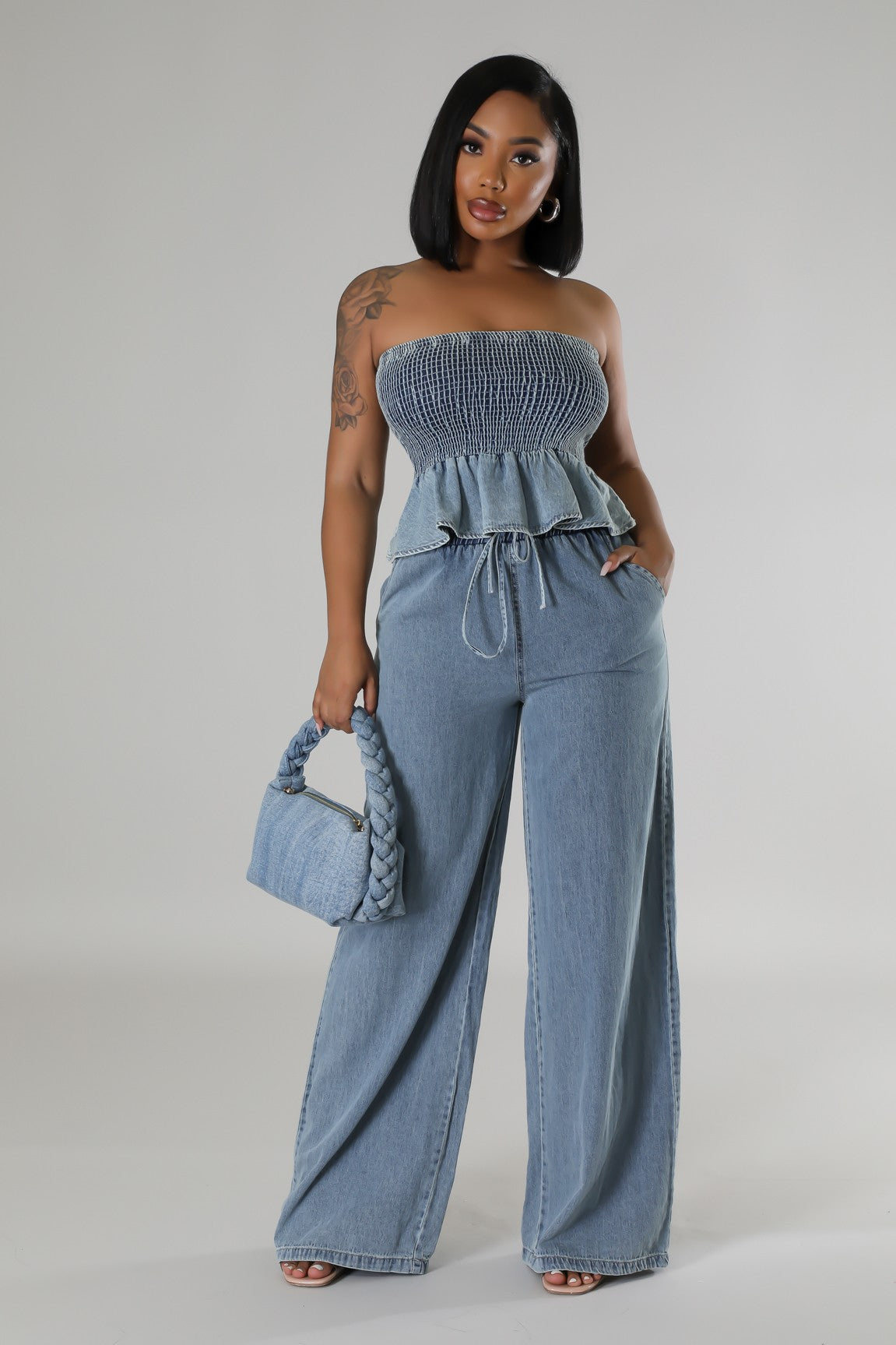 Tube Top Denim Set