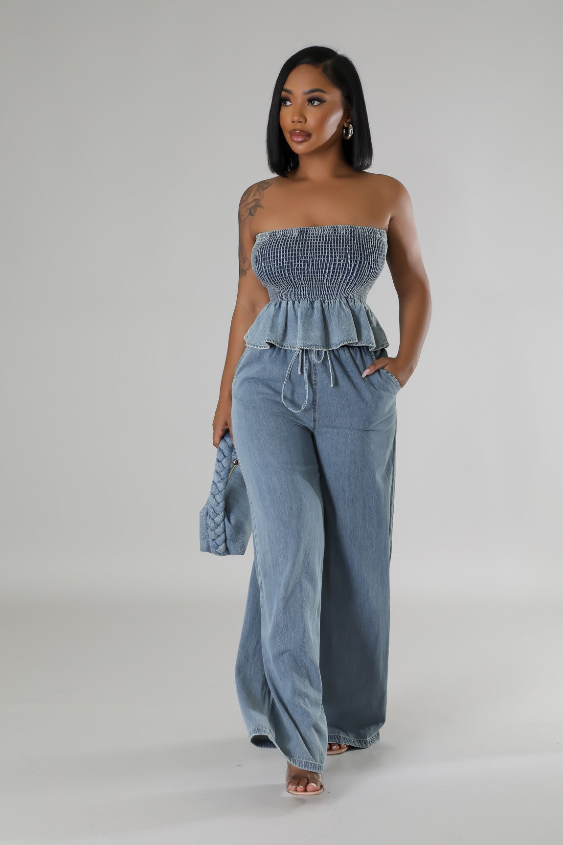 Tube Top Denim Set