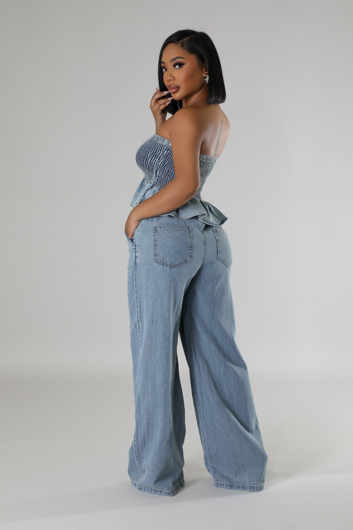 Tube Top Denim Set